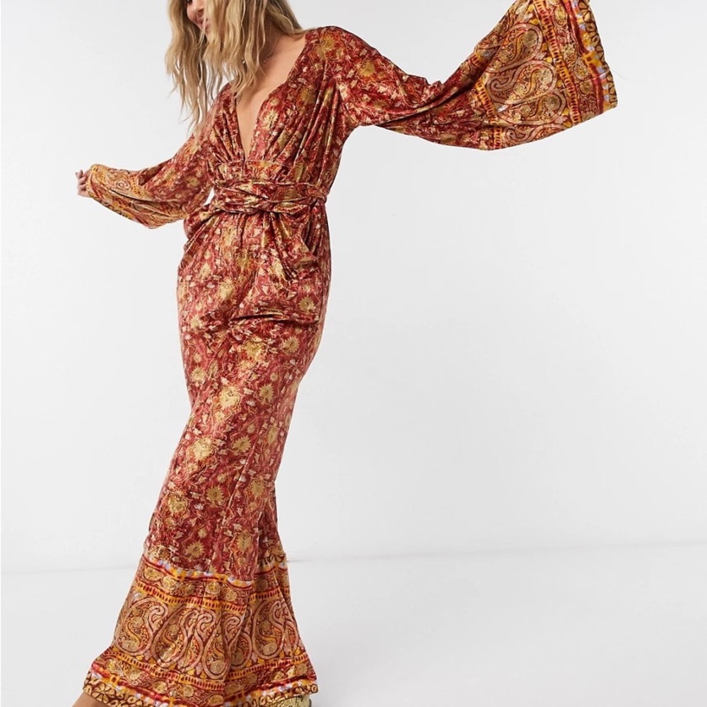 Free People Harper velvet jumpsuit XS